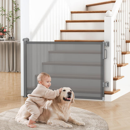 Retractable Baby Gate for Stairs & Doorways, Dog Gate Indoor Outdoor