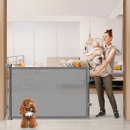 Retractable Baby Gate for Stairs & Doorways, Dog Gate Indoor Outdoor