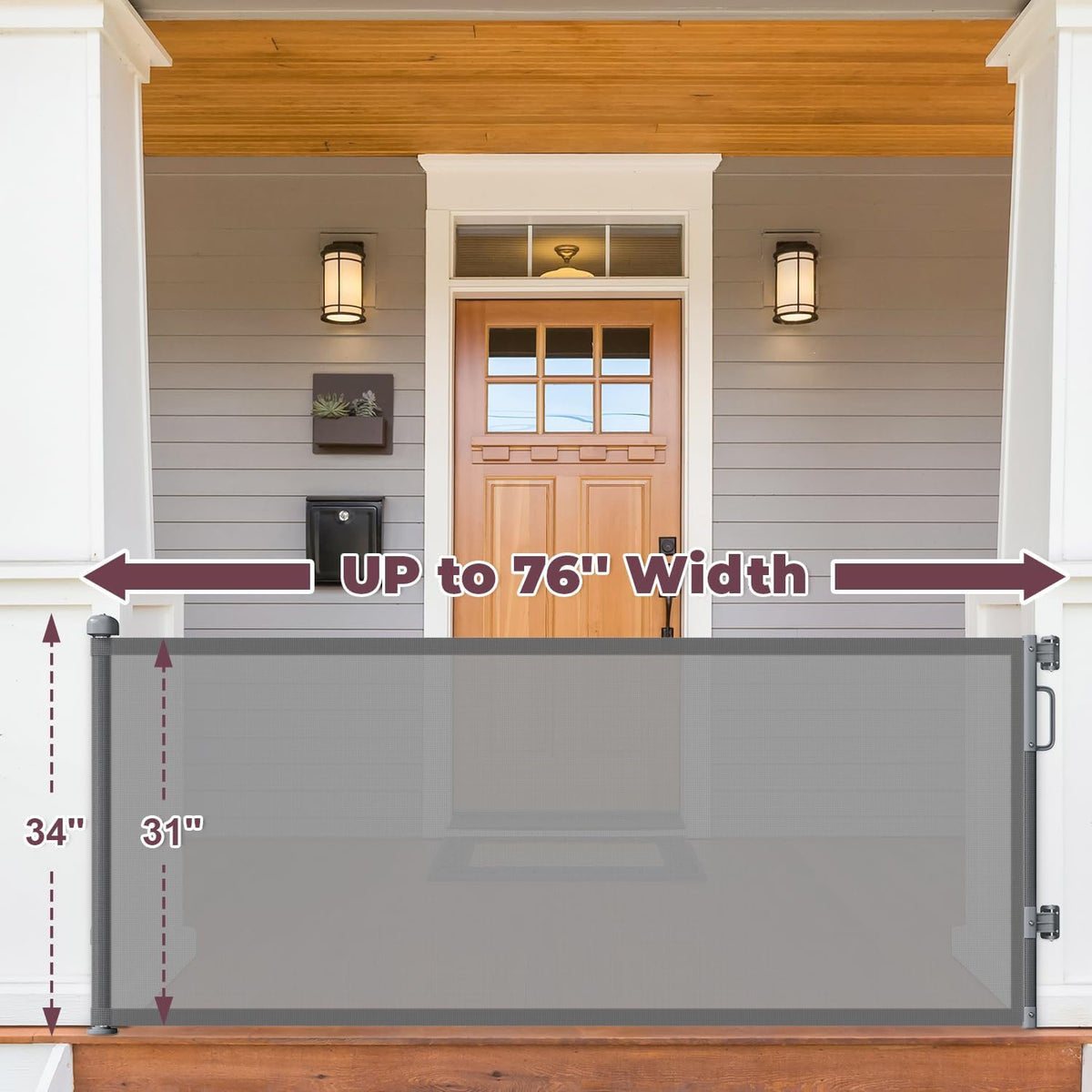 Retractable Baby Gate for Stairs & Doorways, Dog Gate Indoor Outdoor