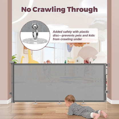 Retractable Baby Gate for Stairs & Doorways, Dog Gate Indoor Outdoor