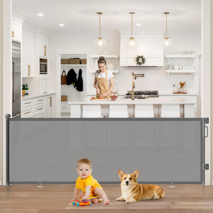 Retractable Baby Gate for Stairs & Doorways, Dog Gate Indoor Outdoor