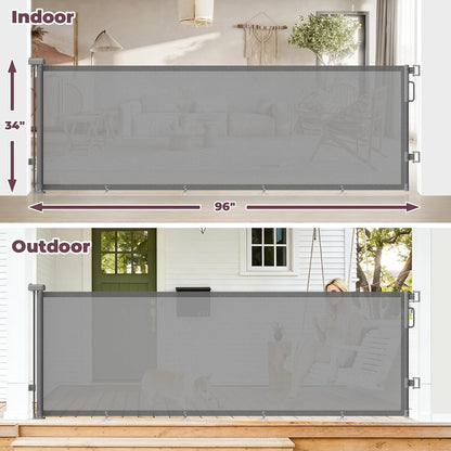 Retractable Baby Gate for Stairs & Doorways, Dog Gate Indoor Outdoor