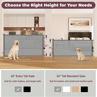 Retractable Baby Gate for Stairs & Doorways, Dog Gate Indoor Outdoor