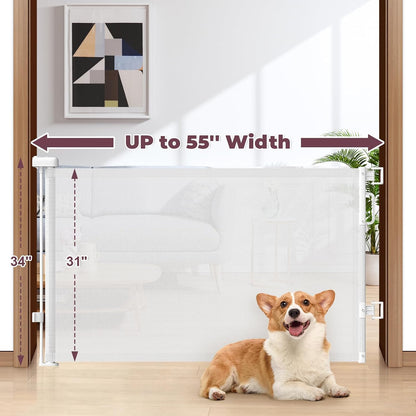 Retractable Baby Gate for Stairs & Doorways, Dog Gate Indoor Outdoor