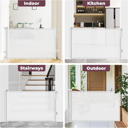 Retractable Baby Gate for Stairs & Doorways, Dog Gate Indoor Outdoor