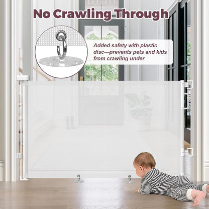 Retractable Baby Gate for Stairs & Doorways, Dog Gate Indoor Outdoor