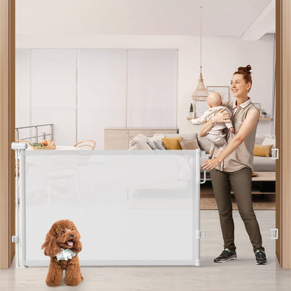 Retractable Baby Gate for Stairs & Doorways, Dog Gate Indoor Outdoor
