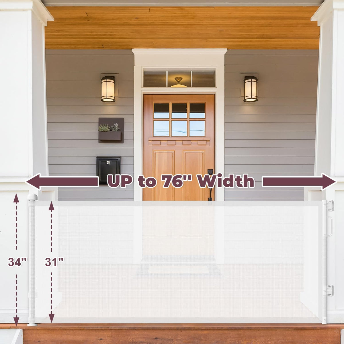 Retractable Baby Gate for Stairs & Doorways, Dog Gate Indoor Outdoor