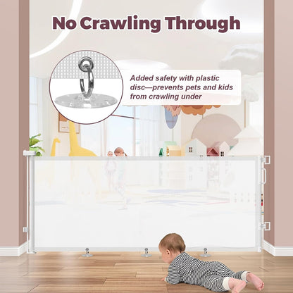 Retractable Baby Gate for Stairs & Doorways, Dog Gate Indoor Outdoor