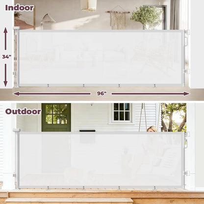 Retractable Baby Gate for Stairs & Doorways, Dog Gate Indoor Outdoor