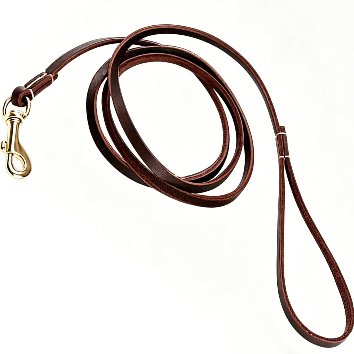 Genuine Thin Leather Dog Leash for Small Dogs, Leather Training Dog Leash for Medium Dogs, Puppy, Cats, Up to 15 lb, 1/3 Inch Wide