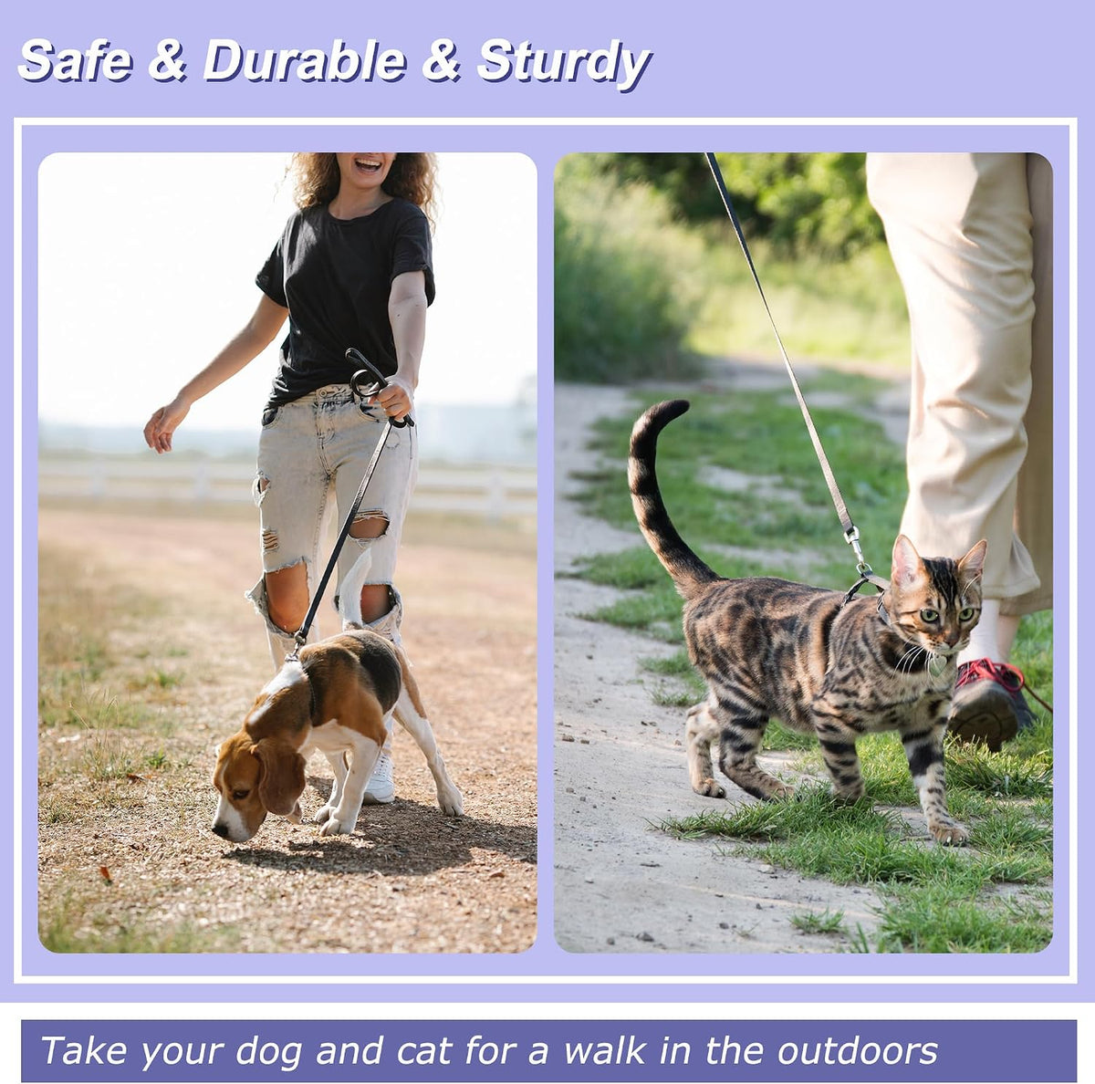 Genuine Thin Leather Dog Leash for Small Dogs, Leather Training Dog Leash for Medium Dogs, Puppy, Cats, Up to 15 lb, 1/3 Inch Wide
