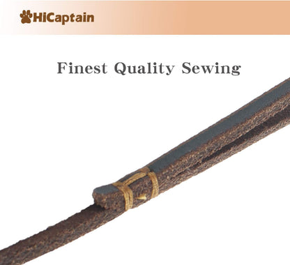 Genuine Thin Leather Dog Leash for Small Dogs, Leather Training Dog Leash for Medium Dogs, Puppy, Cats, Up to 15 lb, 1/3 Inch Wide