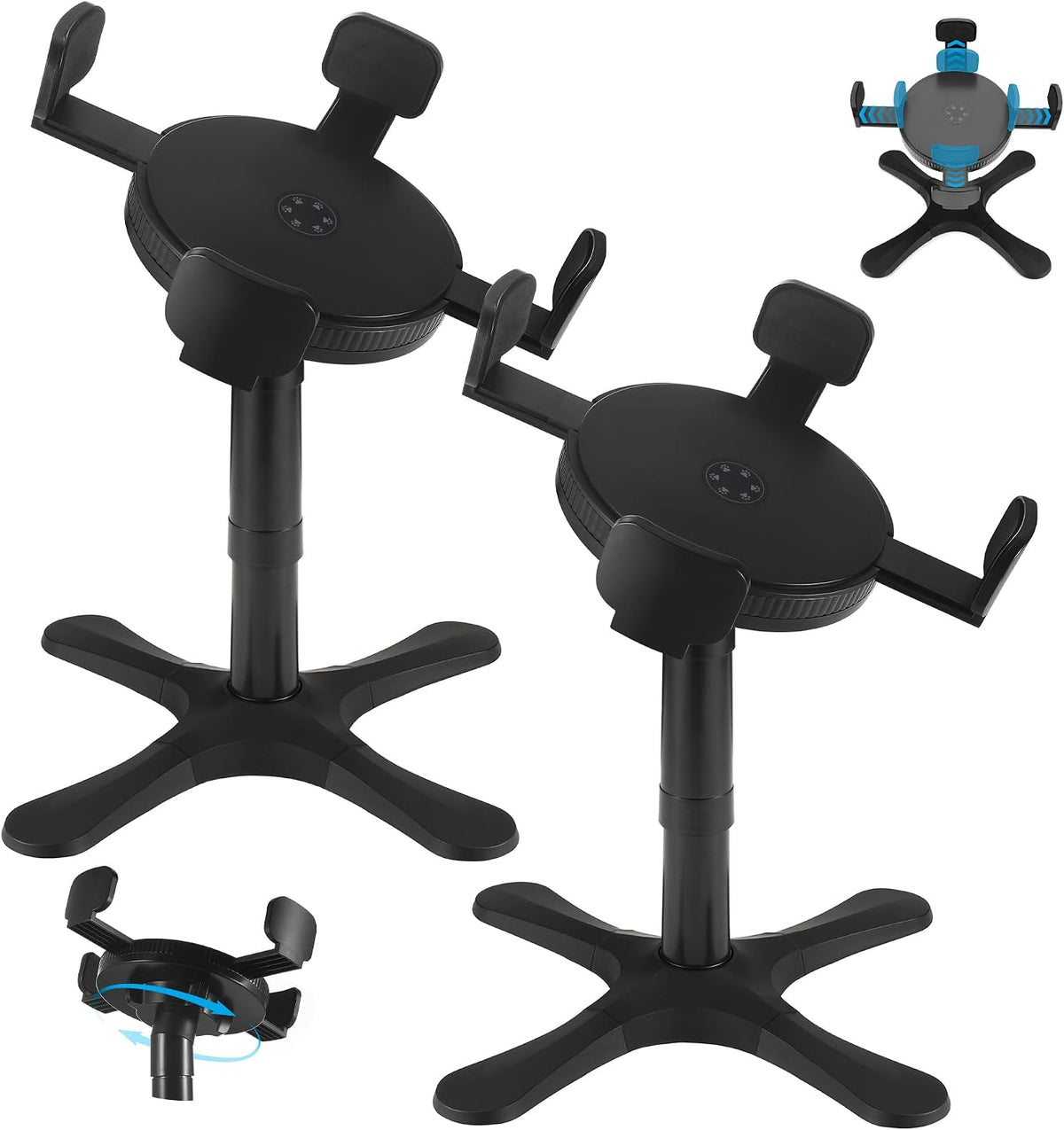Dog Bowls Elevated Adjustable Stand, Raised Bowl with 3 Heights & Tilted Feeding Stand, Compatible with Various Bowls, for Medium & Large Breeds Black