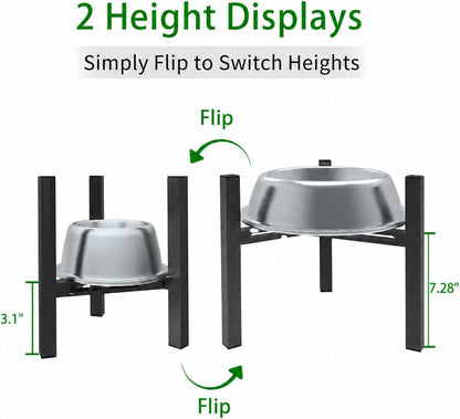 Adjustable Width Dog Bowl Holder - Single Bowl Feeder for Medium to Large Breed Dogs, fits Bowls from 8-11 inches, Sturdy Metal Construction, Ergonomic Design (Bowl not Included)
