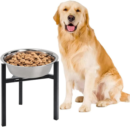 Adjustable Width Dog Bowl Holder - Single Bowl Feeder for Medium to Large Breed Dogs, fits Bowls from 8-11 inches, Sturdy Metal Construction, Ergonomic Design (Bowl not Included)