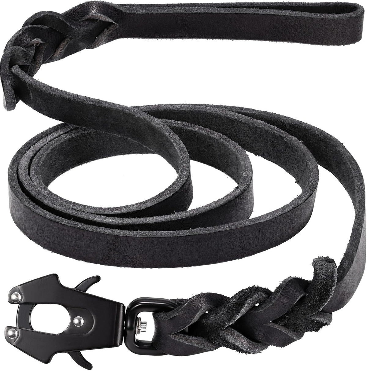 Genuine Leather Heavy Duty Dog Leash for Medium and Large Dogs