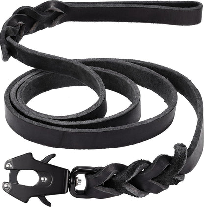 Genuine Leather Heavy Duty Dog Leash for Medium and Large Dogs