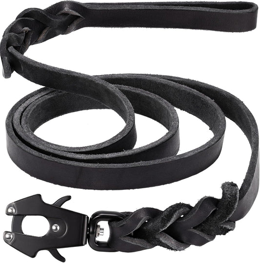 Genuine Leather Heavy Duty Dog Leash for Medium and Large Dogs