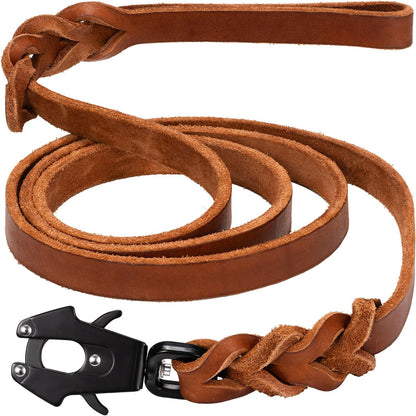Genuine Leather Heavy Duty Dog Leash for Medium and Large Dogs