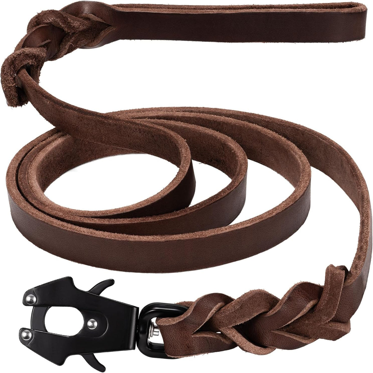 Genuine Leather Heavy Duty Dog Leash for Medium and Large Dogs