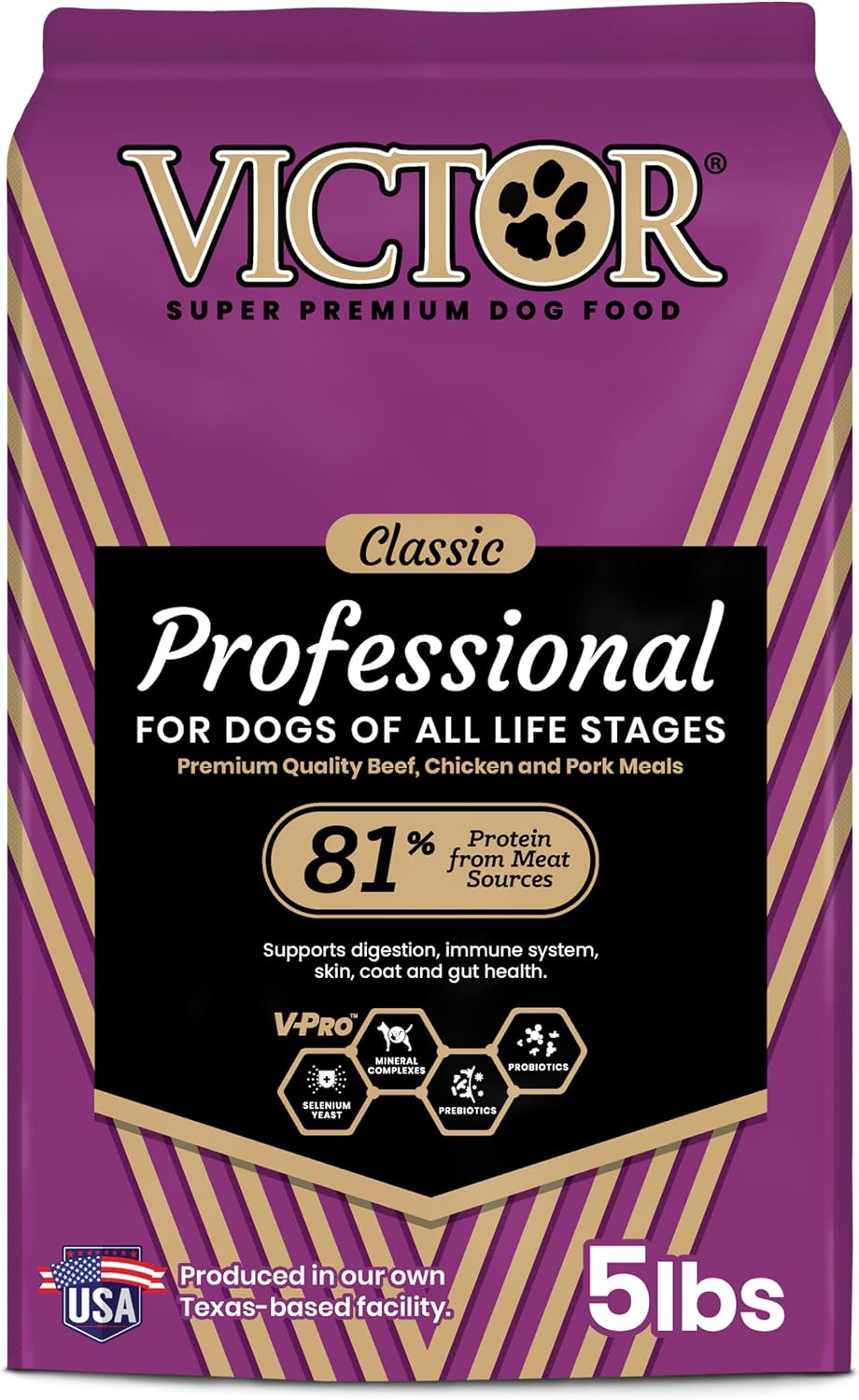 Professional Dry Dog Food - Gluten-Free Active Dog Kibble, 5 lb