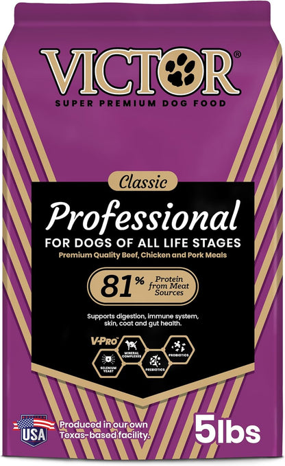 Professional Dry Dog Food - Gluten-Free Active Dog Kibble, 5 lb
