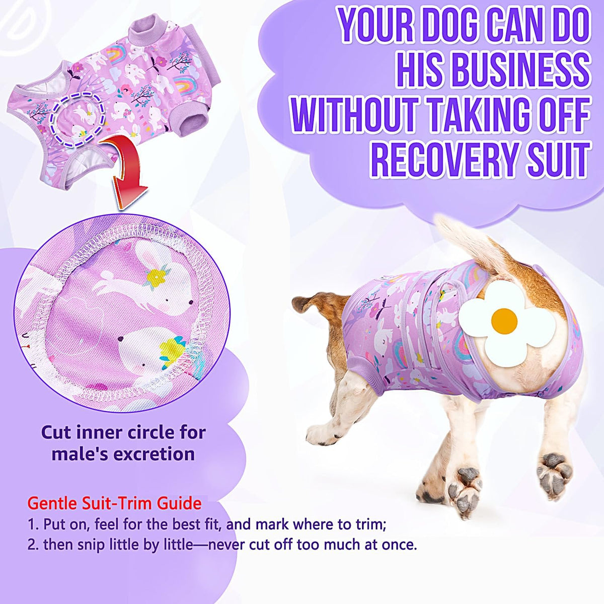 Recovery Suit for Dogs, Female Male Spay Neuter Post Surgery Suit