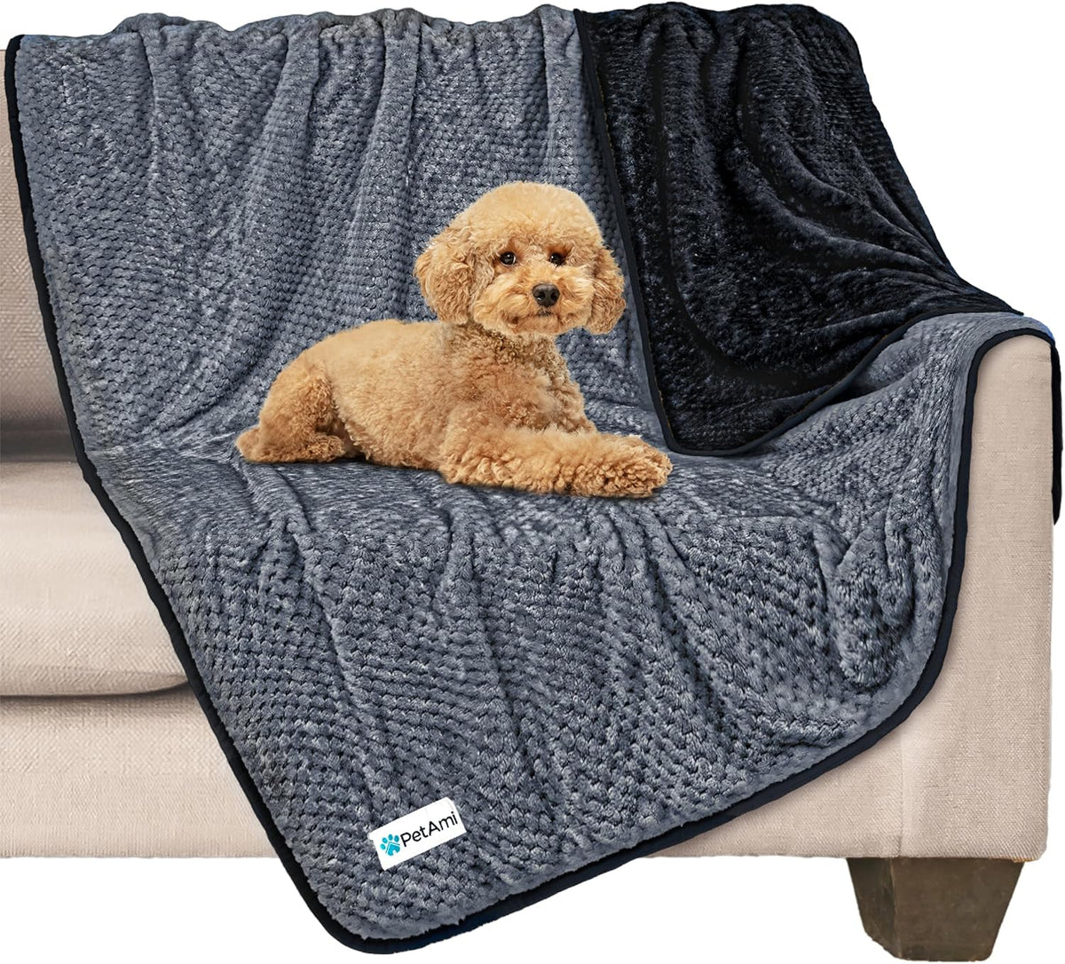 Waterproof Dog Blanket, Leakproof Pet Throw, Twin 60x80 Taupe Beige