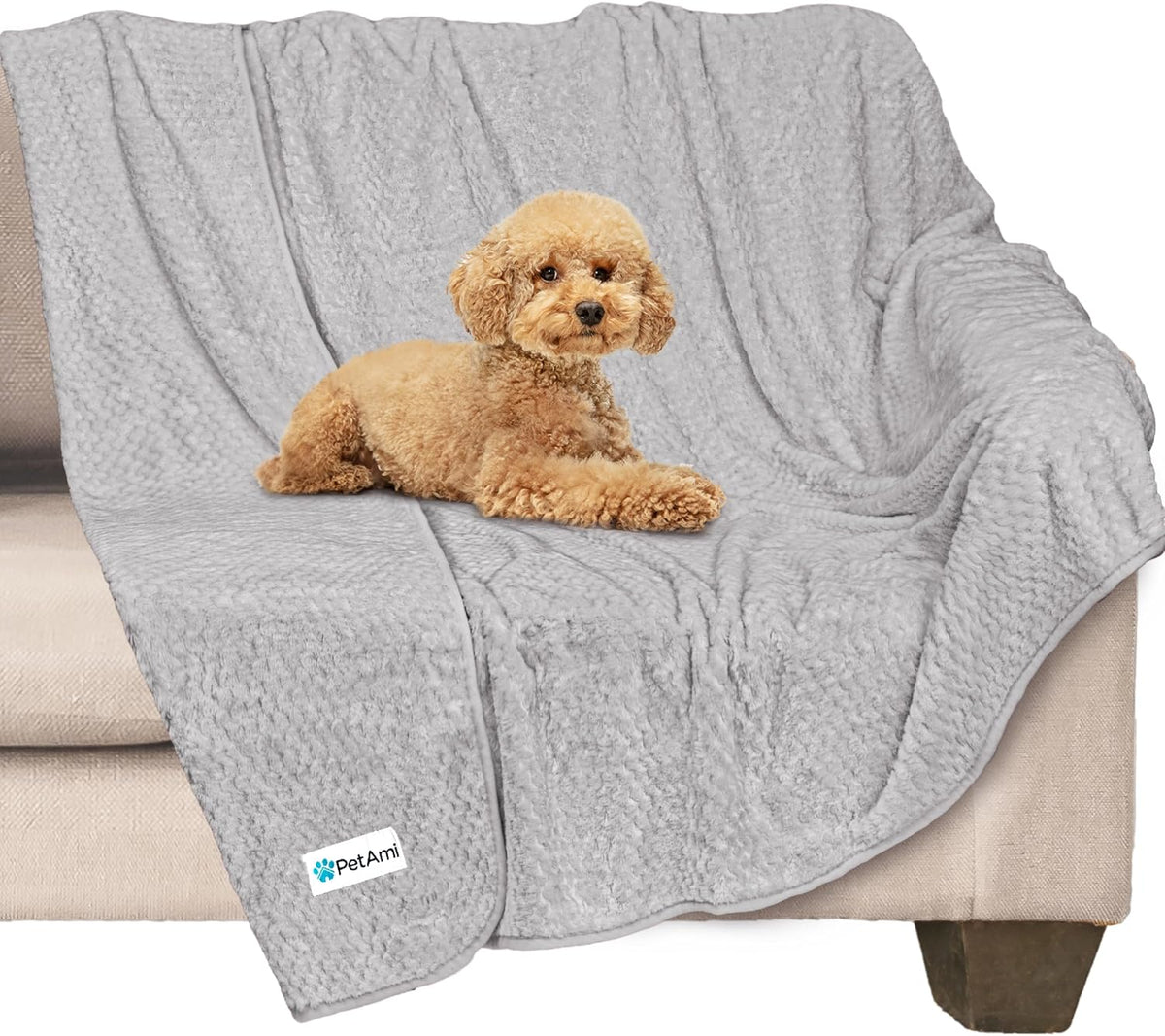 Waterproof Dog Blanket, Leakproof Pet Throw, Twin 60x80 Taupe Beige