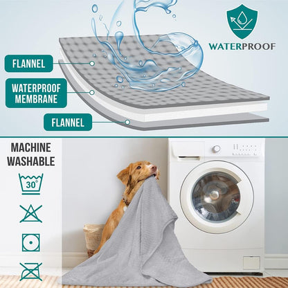 Waterproof Dog Blanket, Leakproof Pet Throw, Twin 60x80 Taupe Beige