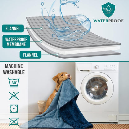 Waterproof Dog Blanket, Leakproof Pet Throw, Twin 60x80 Taupe Beige