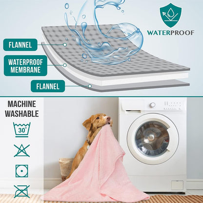 Waterproof Dog Blanket, Leakproof Pet Throw, Twin 60x80 Taupe Beige