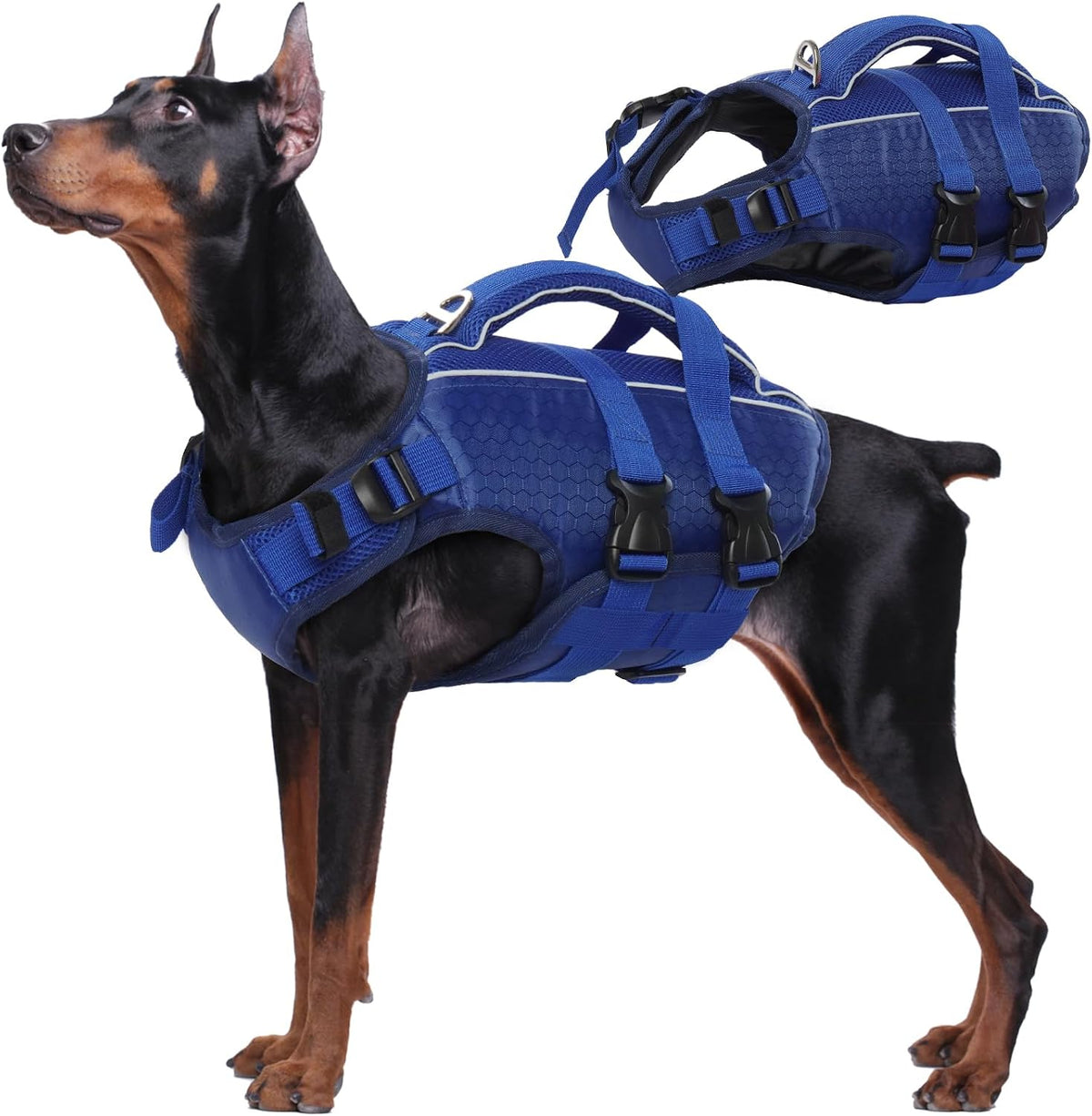 Dog Life Jacket, High Flotation Reflective Dog Life Vest, Orange, XL
