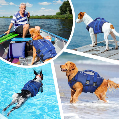 Dog Life Jacket, High Flotation Reflective Dog Life Vest, Orange, XL