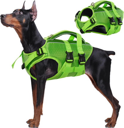 Dog Life Jacket, High Flotation Reflective Dog Life Vest, Orange, XL