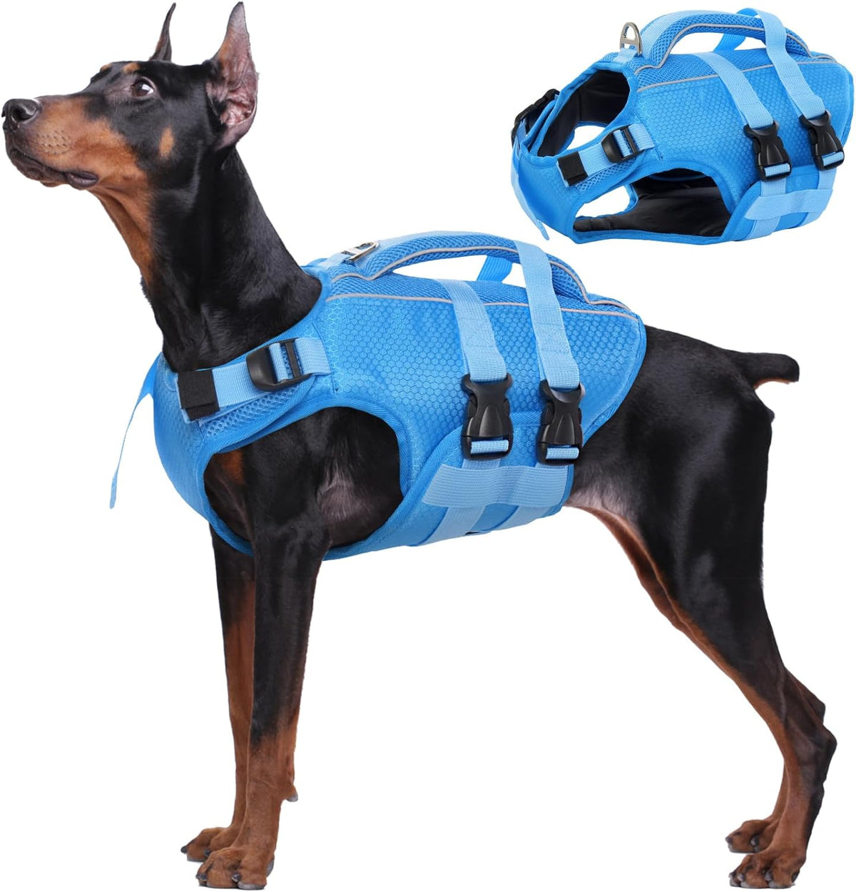 Dog Life Jacket, High Flotation Reflective Dog Life Vest, Orange, XL