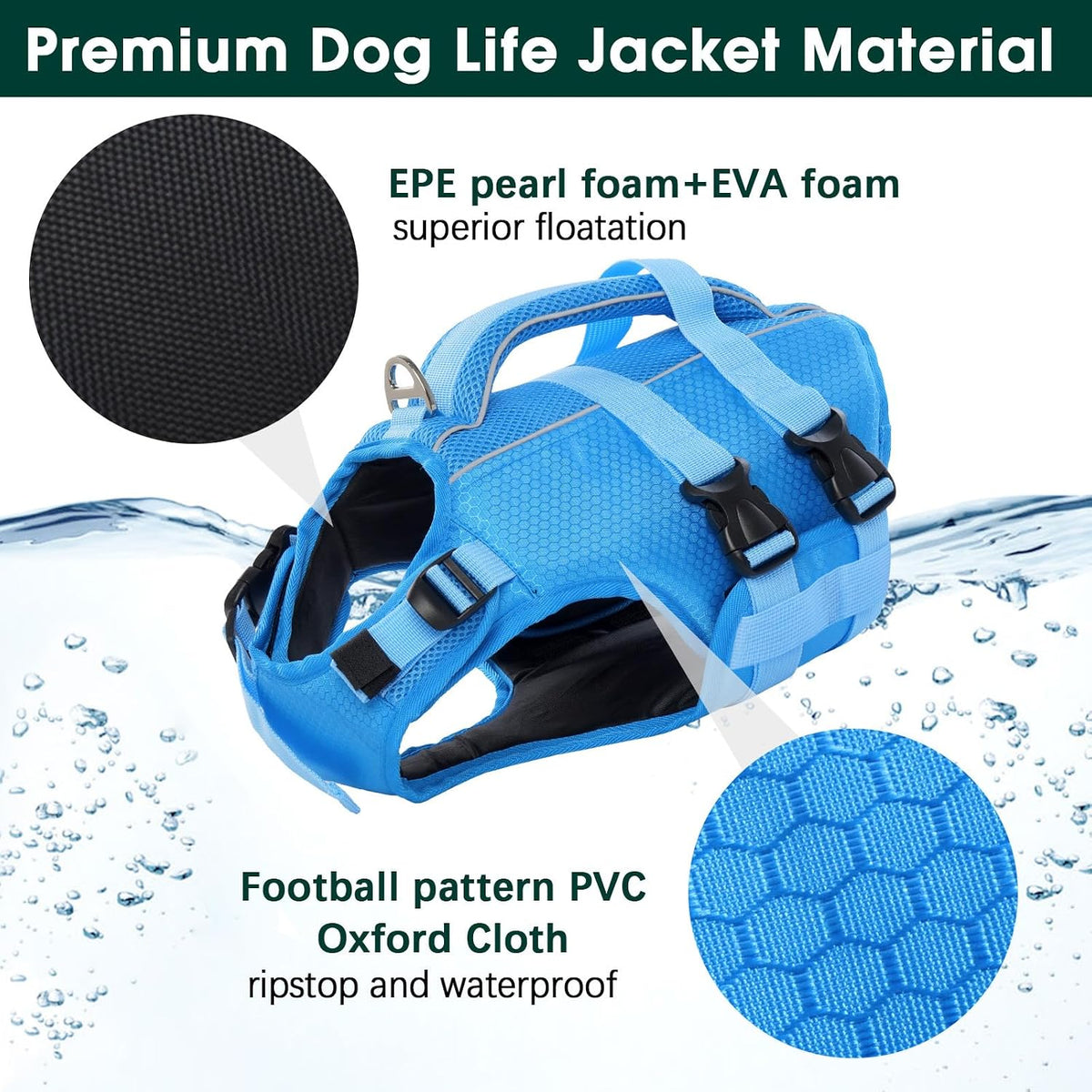 Dog Life Jacket, High Flotation Reflective Dog Life Vest, Orange, XL