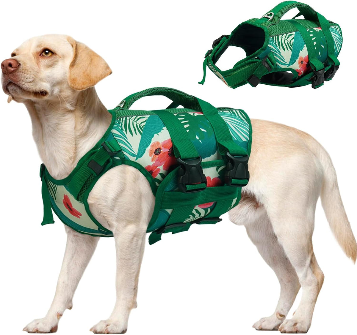 Dog Life Jacket, High Flotation Reflective Dog Life Vest, Orange, XL
