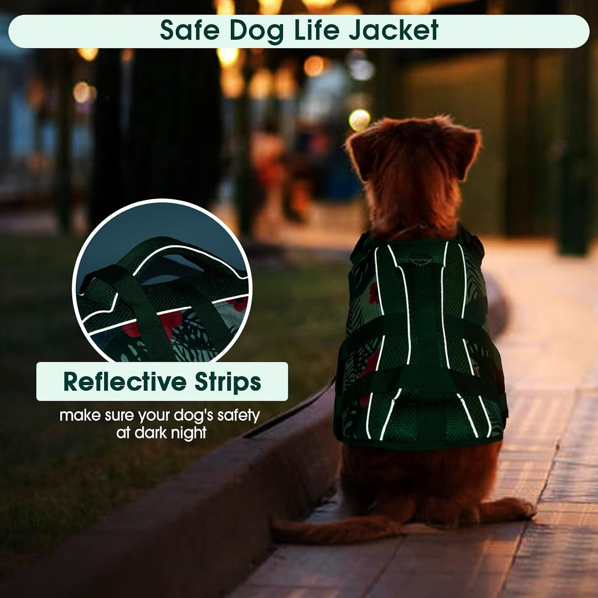Dog Life Jacket, High Flotation Reflective Dog Life Vest, Orange, XL
