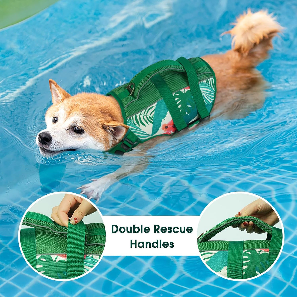 Dog Life Jacket, High Flotation Reflective Dog Life Vest, Orange, XL