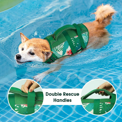 Dog Life Jacket, High Flotation Reflective Dog Life Vest, Orange, XL