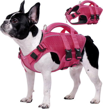 Dog Life Jacket, High Flotation Reflective Dog Life Vest, Orange, XL