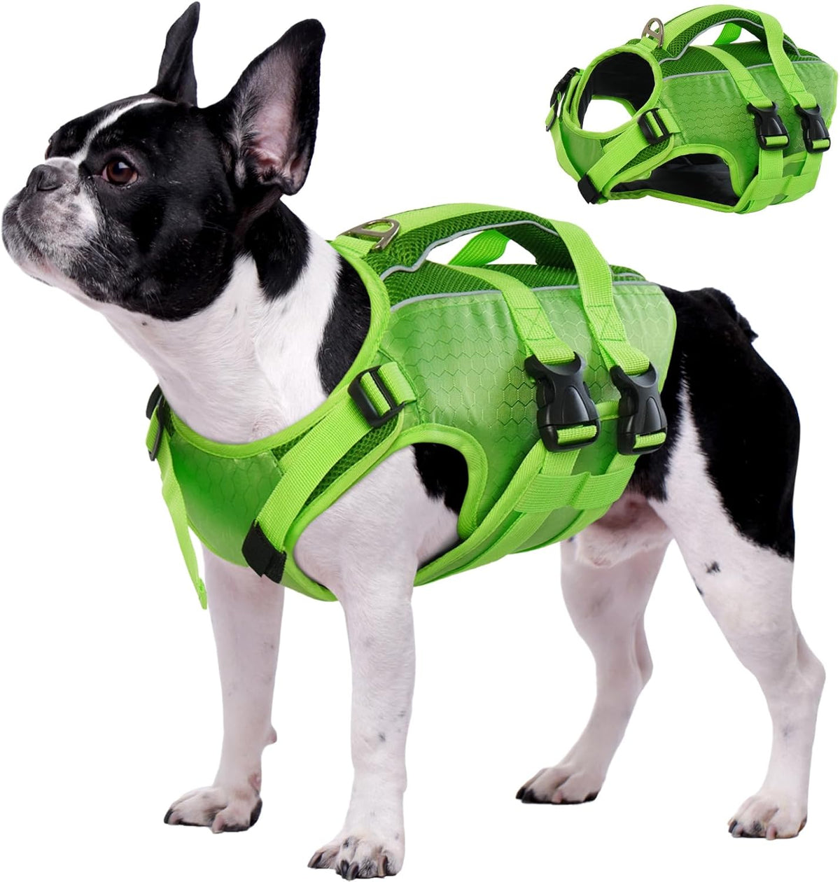 Dog Life Jacket, High Flotation Reflective Dog Life Vest, Orange, XL