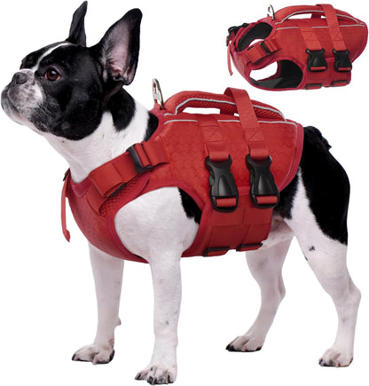 Dog Life Jacket, High Flotation Reflective Dog Life Vest, Orange, XL