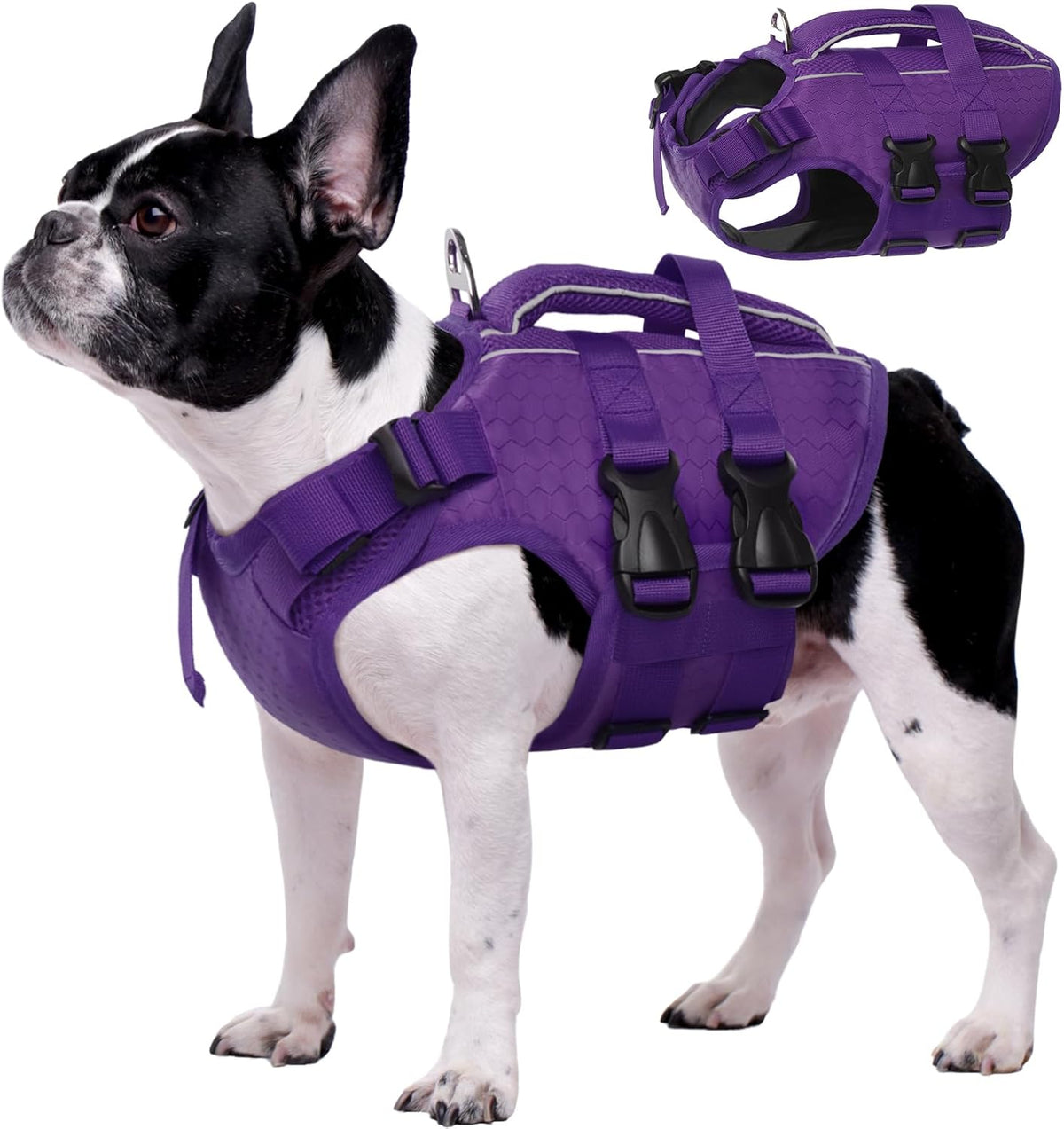 Dog Life Jacket, High Flotation Reflective Dog Life Vest, Orange, XL