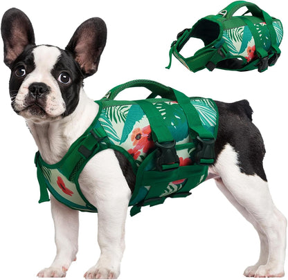 Dog Life Jacket, High Flotation Reflective Dog Life Vest, Orange, XL