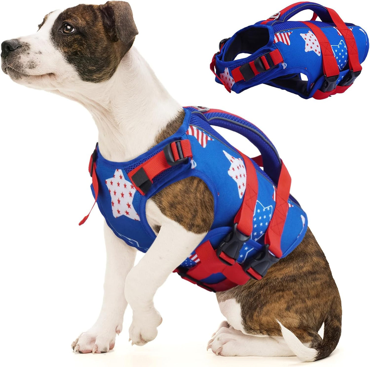 Dog Life Jacket, High Flotation Reflective Dog Life Vest, Orange, XL