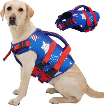 Dog Life Jacket, High Flotation Reflective Dog Life Vest, Orange, XL