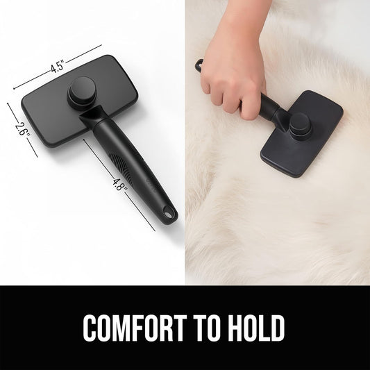 Self Cleaning Slicker Brush for Dogs& Cats, Skin Friendly Grooming Brush for Shedding Long&Short Haired Dogs& Cats, Deshedding Pet Supplies Accessories, Green